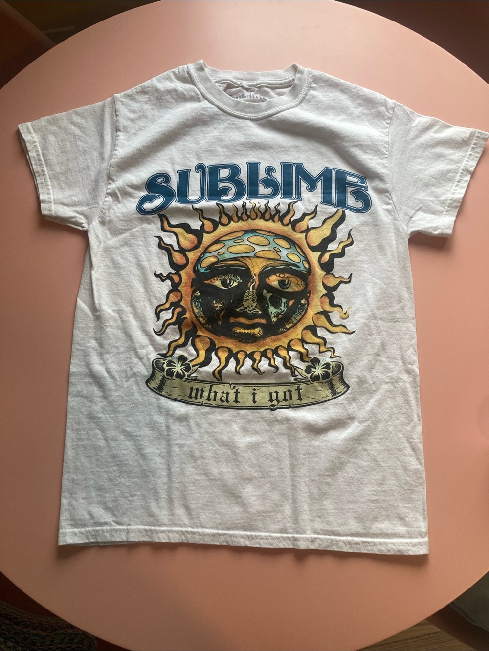 Sublime White Short Sleeve Graphic Tee - Sun Logo